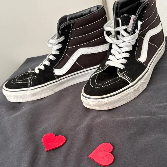 Vans Women's Black and White High-Top Sneakers - Picture 3 of 8